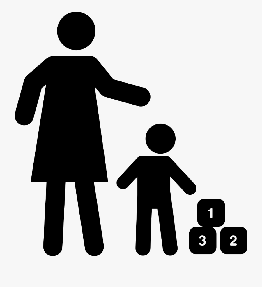 Mother And Son Playing With Cubes - Child Vs Career, Transparent Clipart