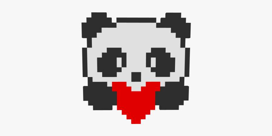 Panda Pixel Art Grid Cute