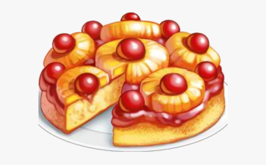 Upside Down Cake Cartoon, Transparent Clipart