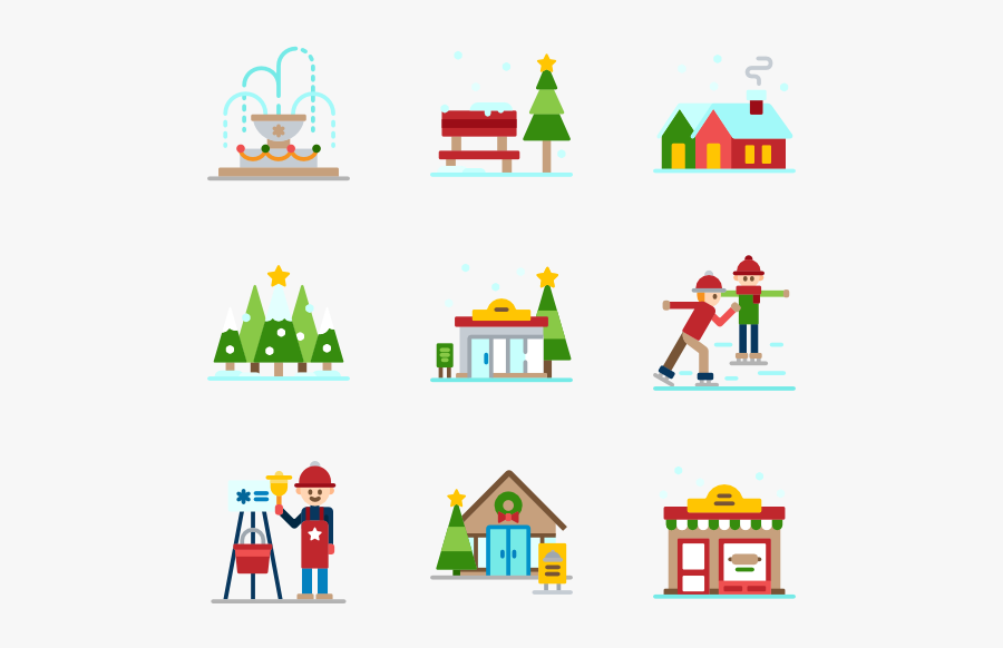Christmas City - Icons Snow, Transparent Clipart