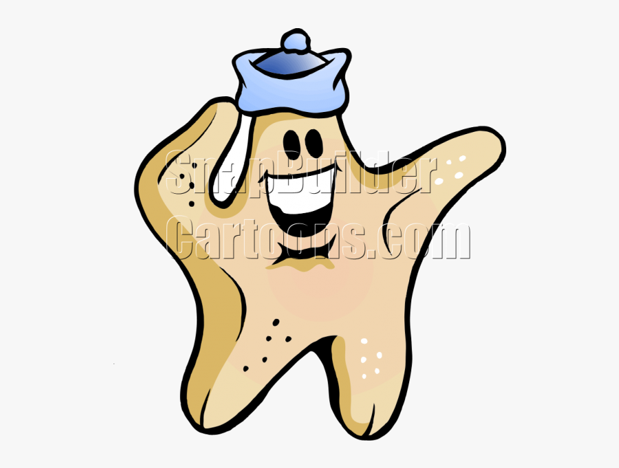 Starfish Sailor With Sailor Cap - Vector Graphics, Transparent Clipart