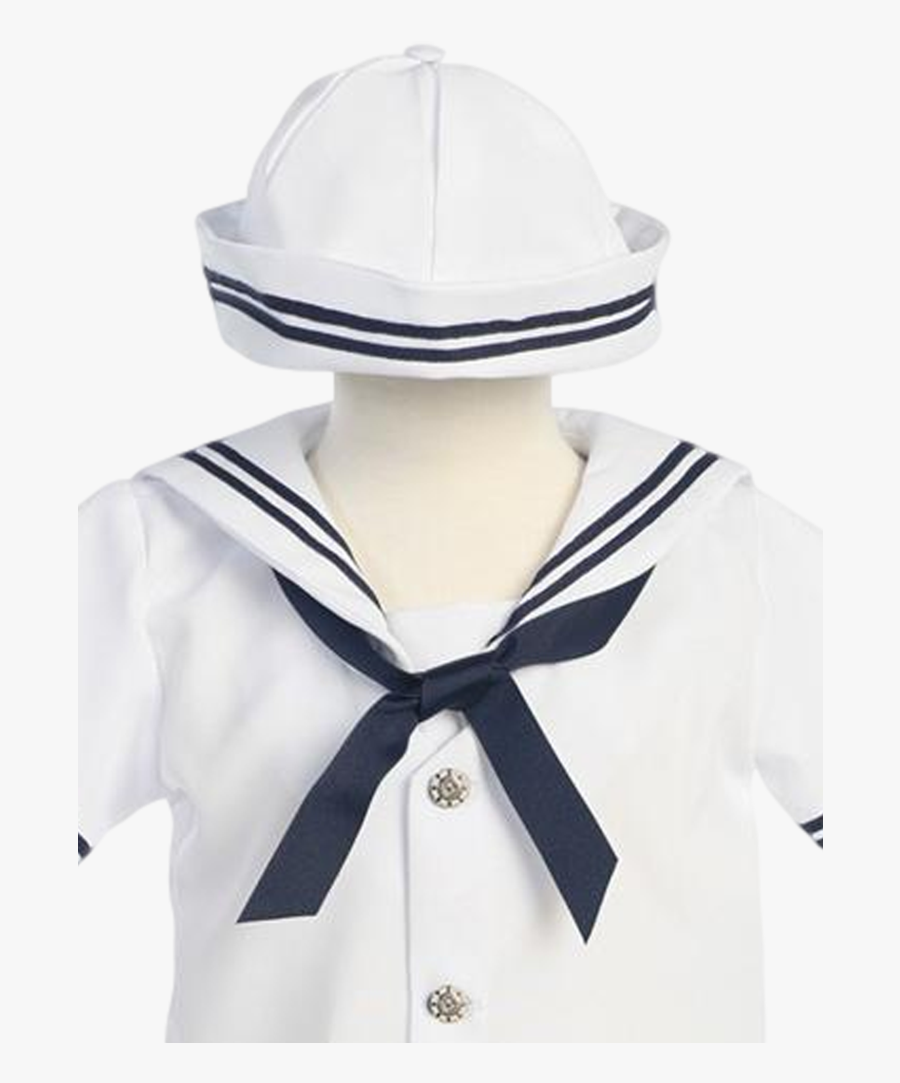 White Classic Nautical Romper Spring Outfit W Sailor - Matrostøj Baby, Transparent Clipart