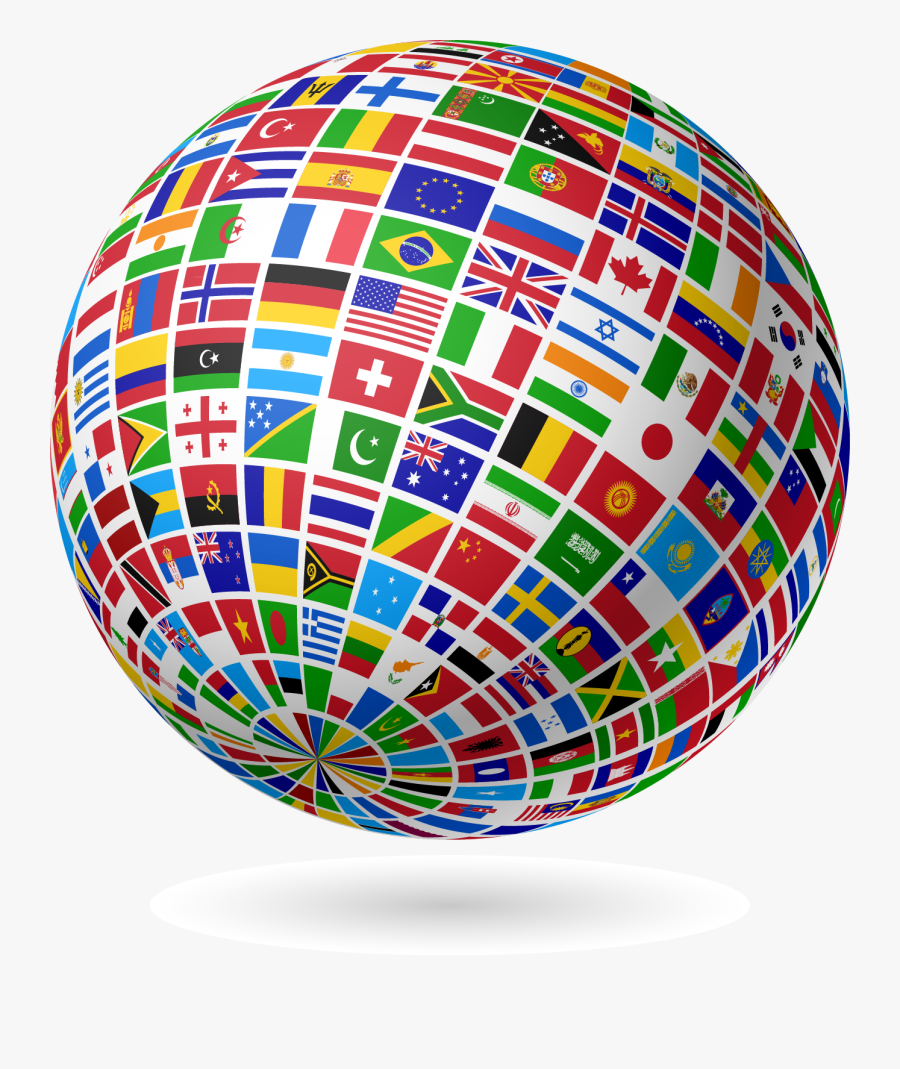 Clip Art Flags Of The World - Flag Globe, Transparent Clipart