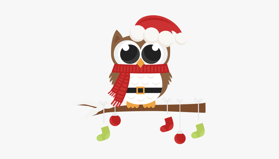 Cute Christmas Owl Clipart, Transparent Clipart