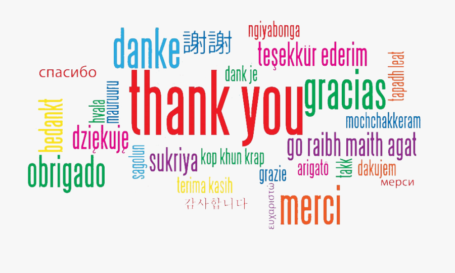 Thank You - Thank You In Different Languages Png, Transparent Clipart