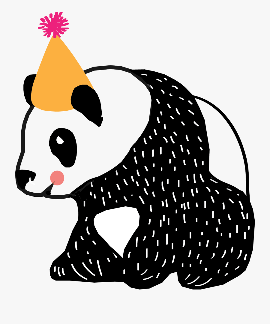 Panda With Birthday Hat, Transparent Clipart