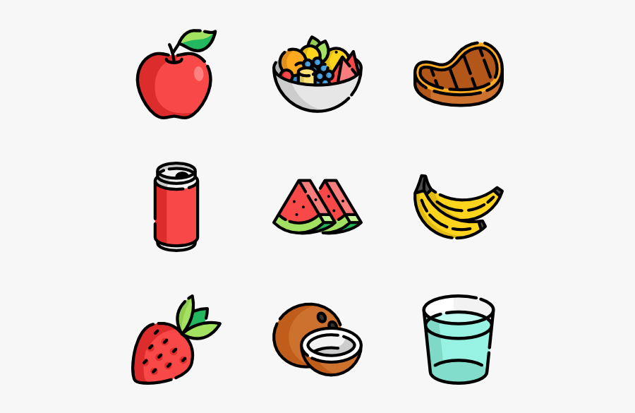 Summer Food & Drink - Food And Drinks Icons, Transparent Clipart