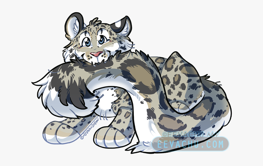 Cute Snow Leopard Drawing, Transparent Clipart