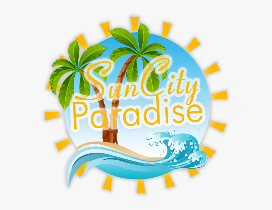 Suncity Paradise - Palm Tree Beach Clip Art, Transparent Clipart