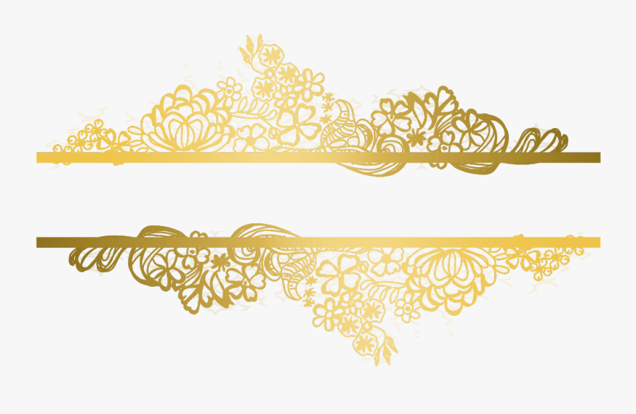 #gold #florals #flowers #swirls #divider #header #textline - Gold Lace Pattern Png, Transparent Clipart