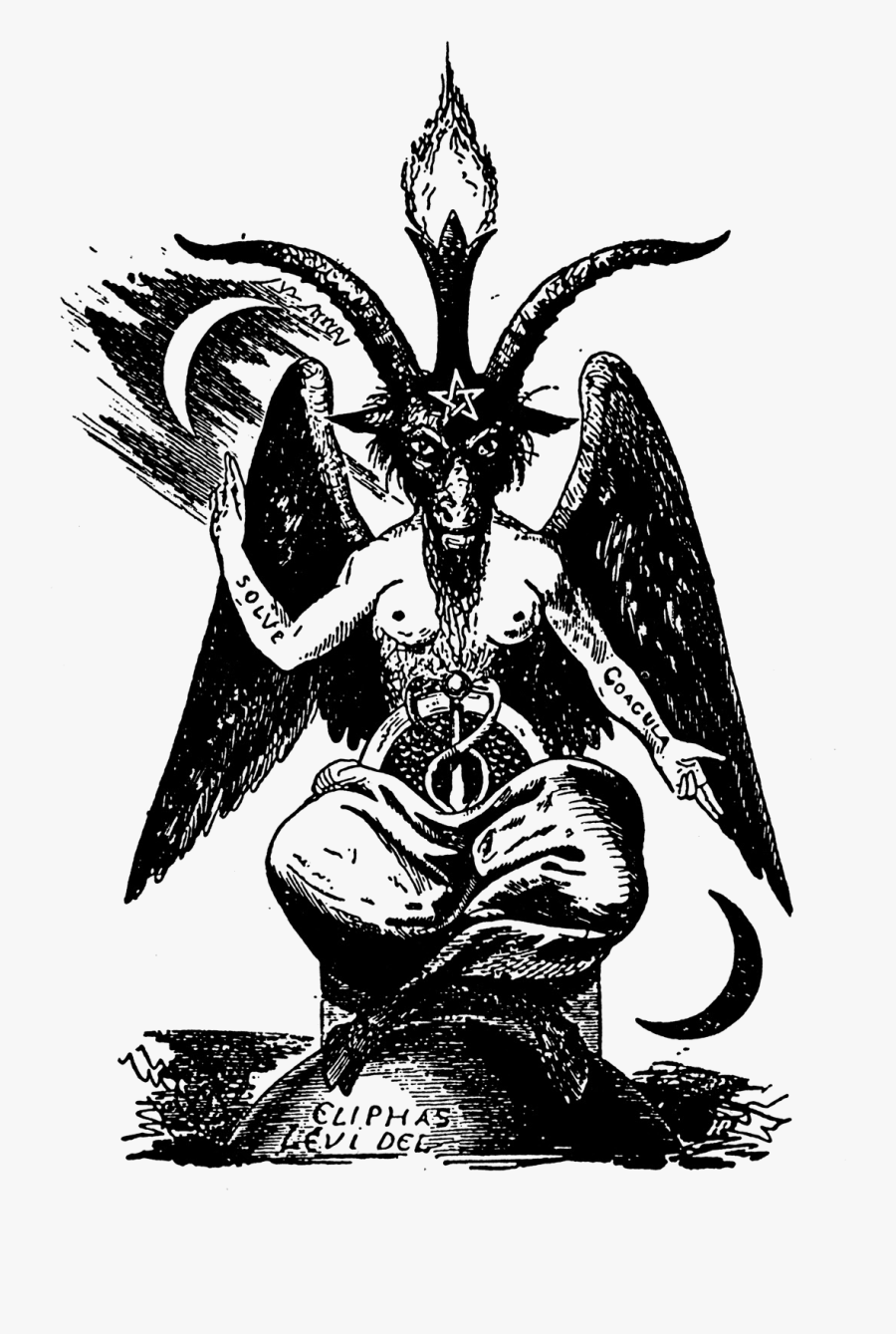 Clip Art Satan Drawing - Baphomet Transparent, Transparent Clipart