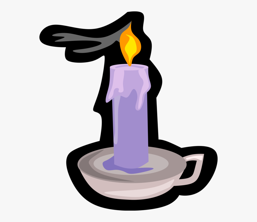 Vector Illustration Of Candle Ignitable Wick Embedded, Transparent Clipart