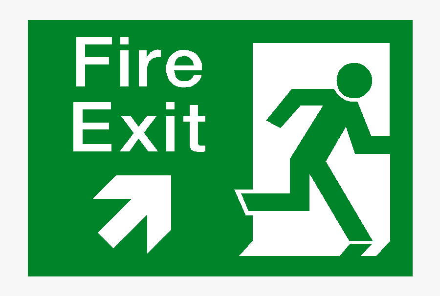 Fire Exit Safety Sign , Free Transparent Clipart - ClipartKey