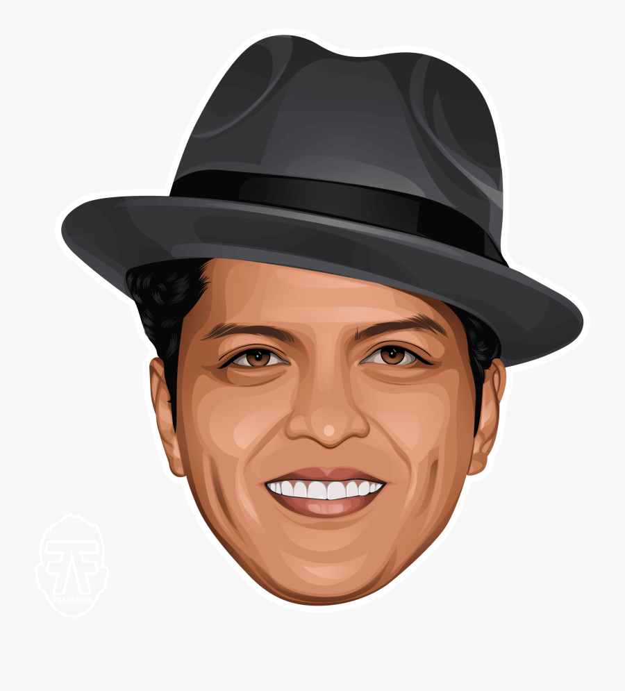 Hat,clothing,costume Hat,costume Accessory,fashion - Bruno Mars Face Png, Transparent Clipart