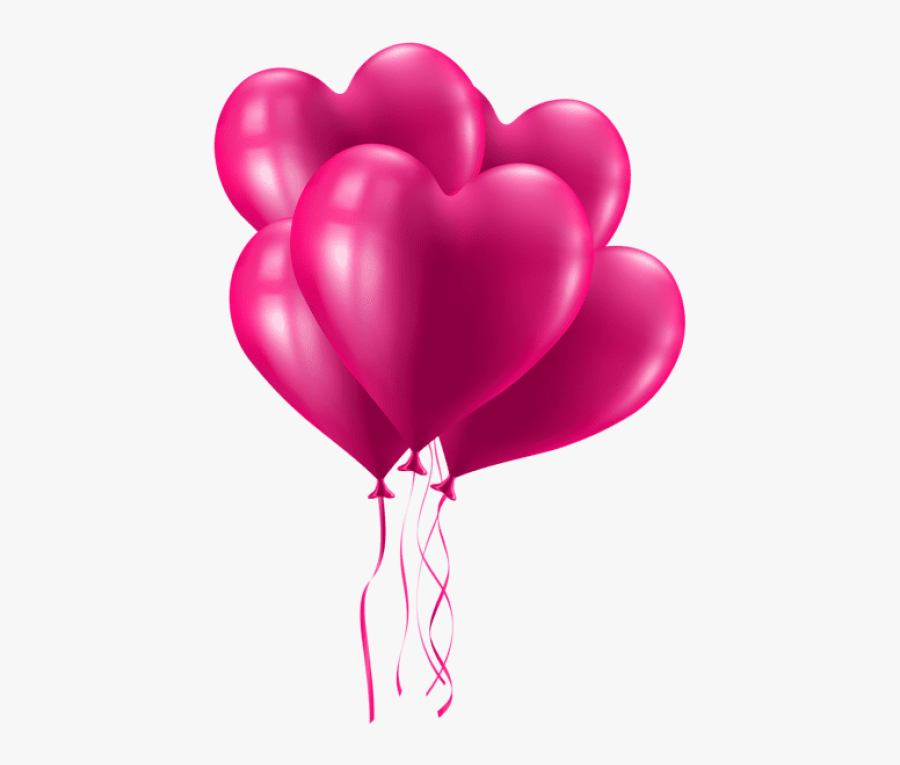 Free Png Download Valentine"s Day Pink Heart Balloons - Pink Balloon Png Transparent Background, Transparent Clipart