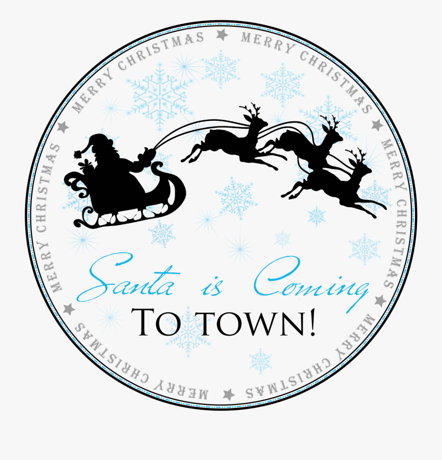 Santa Clause Sleigh Silhouette, Transparent Clipart