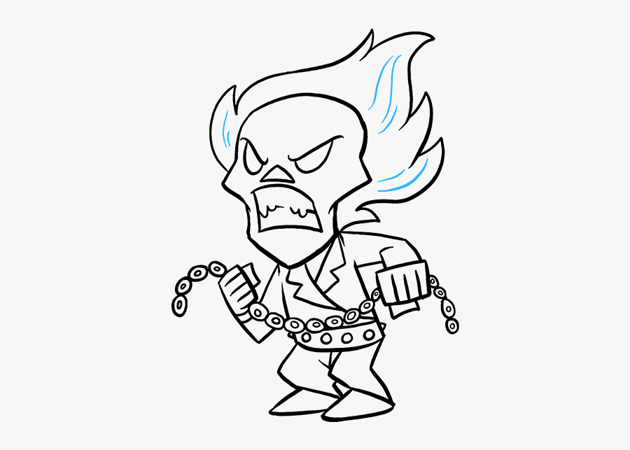 How To Draw A Ghost Rider - Ghost Rider Simple Drawing, Transparent Clipart