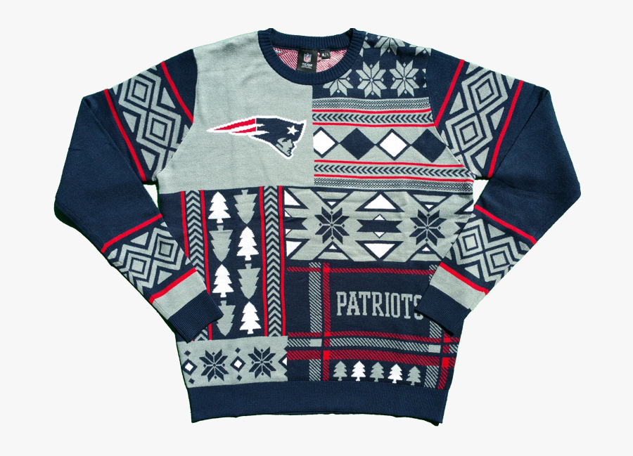 Clip Art New England Patriots Ugly Sweater - Cardigan, Transparent Clipart