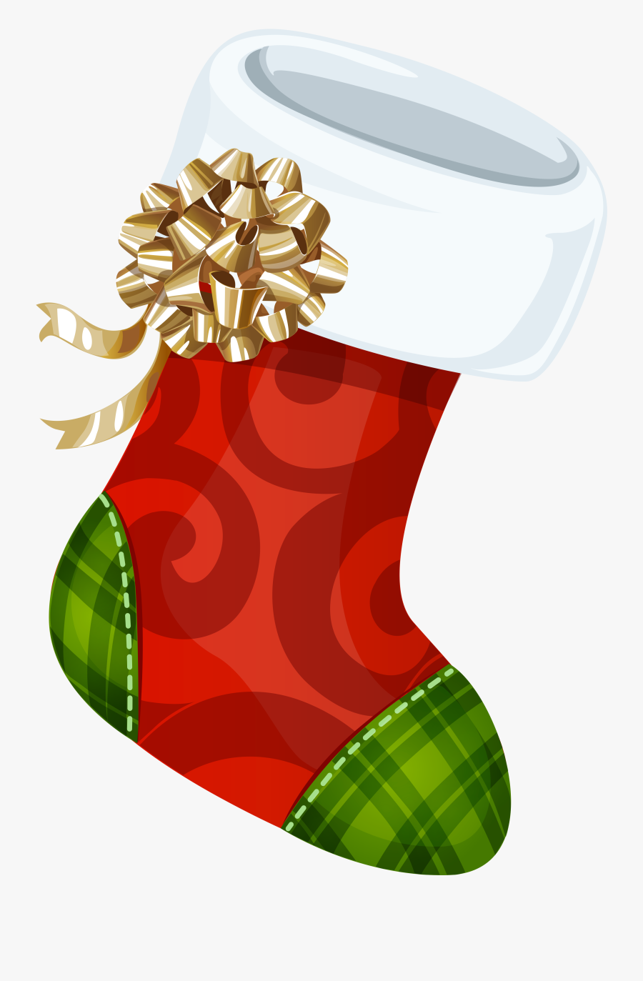 Clip Art Library With Gold Bow Png Picture Gallery - Big Christmas Stocking Clipart, Transparent Clipart