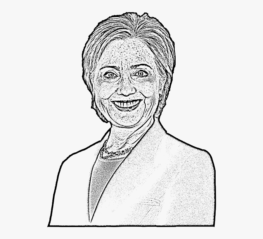 Hillary Clinton As President Of The United States - Hillary Clinton Sketches, Transparent Clipart
