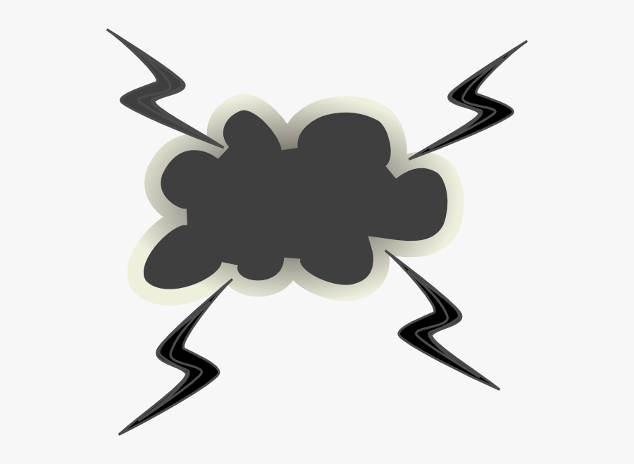 Angry Cloud With Lightening Bolts Clip Art - Angry Cloud Png , Free