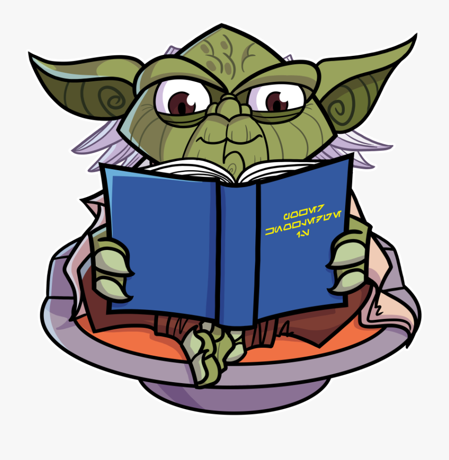 Yoda Clipart School - Yoda Reading A Book, Transparent Clipart