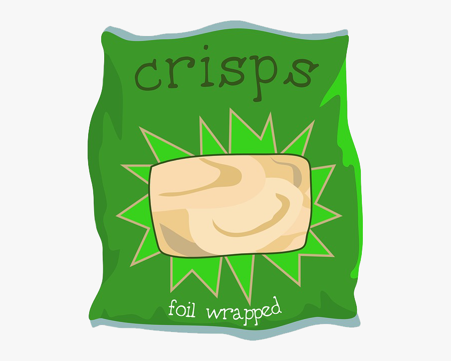 Free Potato Chips Clipart - Bag Of Crisps Clipart, Transparent Clipart