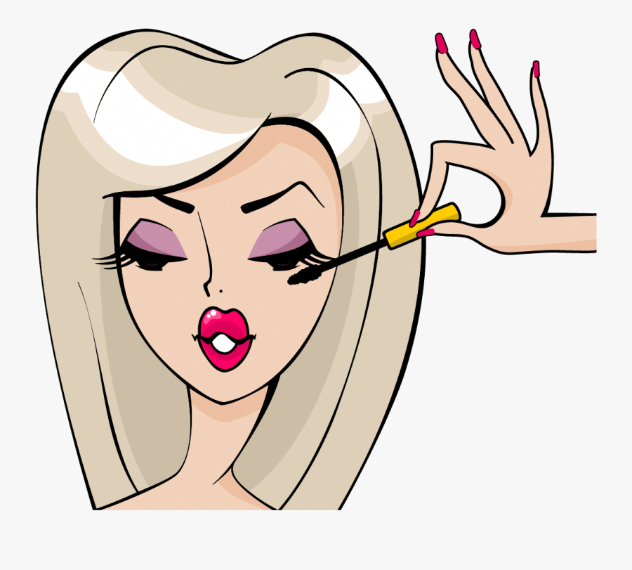 Lash Extension Mascara Single Lashes Mink False Eyelashes - Cartoon Girl Wearing Makeup, Transparent Clipart