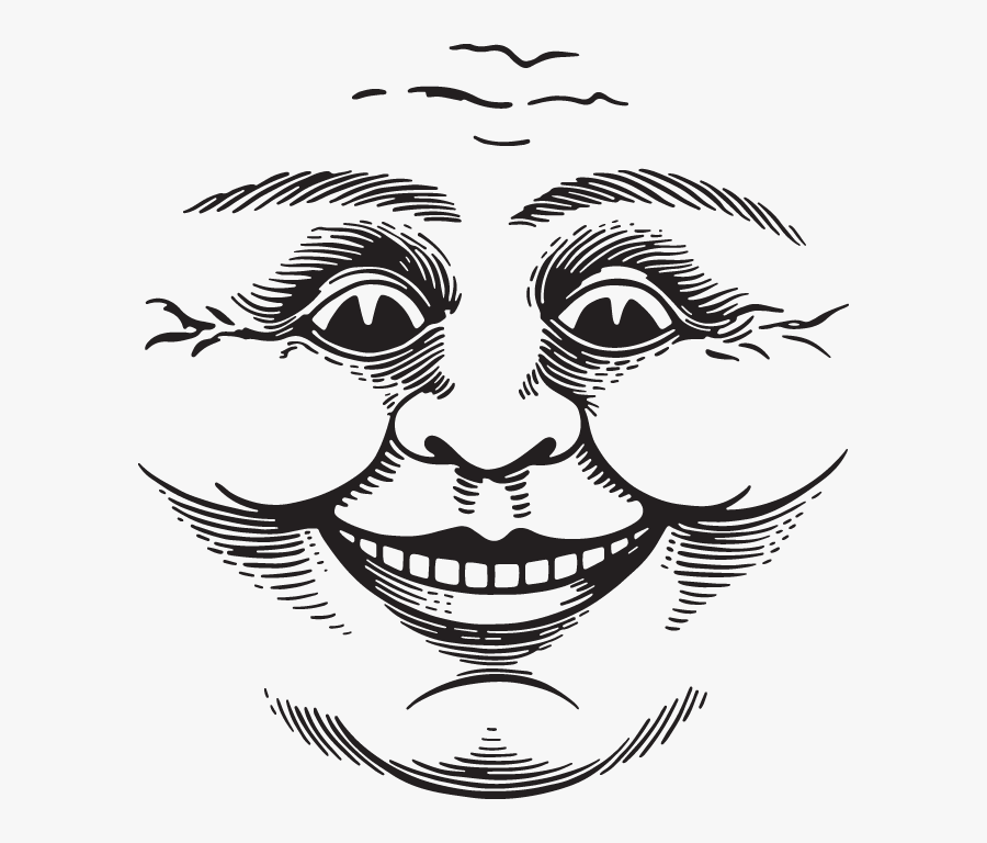 Moon Clipart Face - Cartoon Face On The Moon, Transparent Clipart