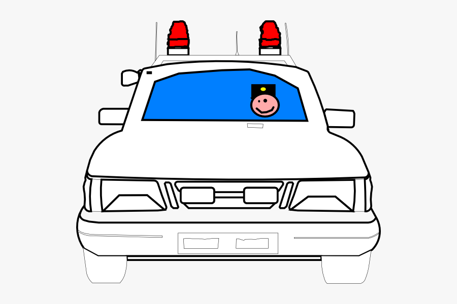 Cop In The Car Coloring Page, Transparent Clipart