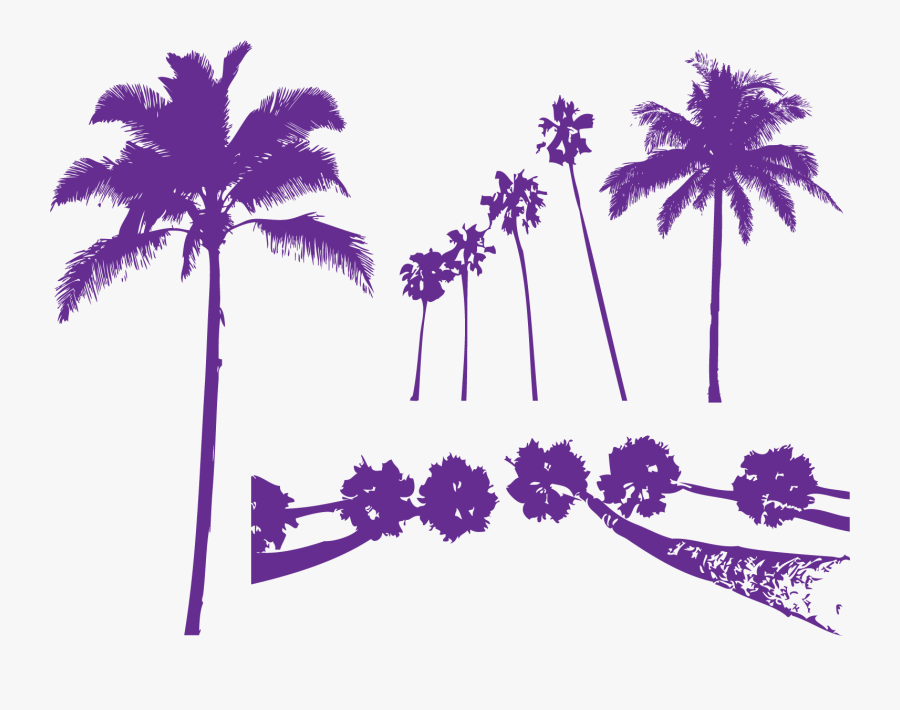 Areca Palm Tree Purple Arecaceae - Colorful Palm Tree Silhouette, Transparent Clipart