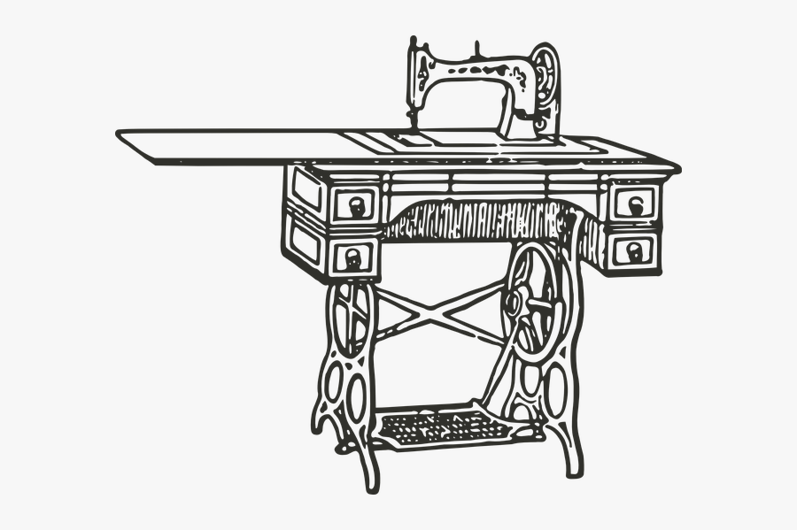 Sewing Machine With Table Drawing, Transparent Clipart