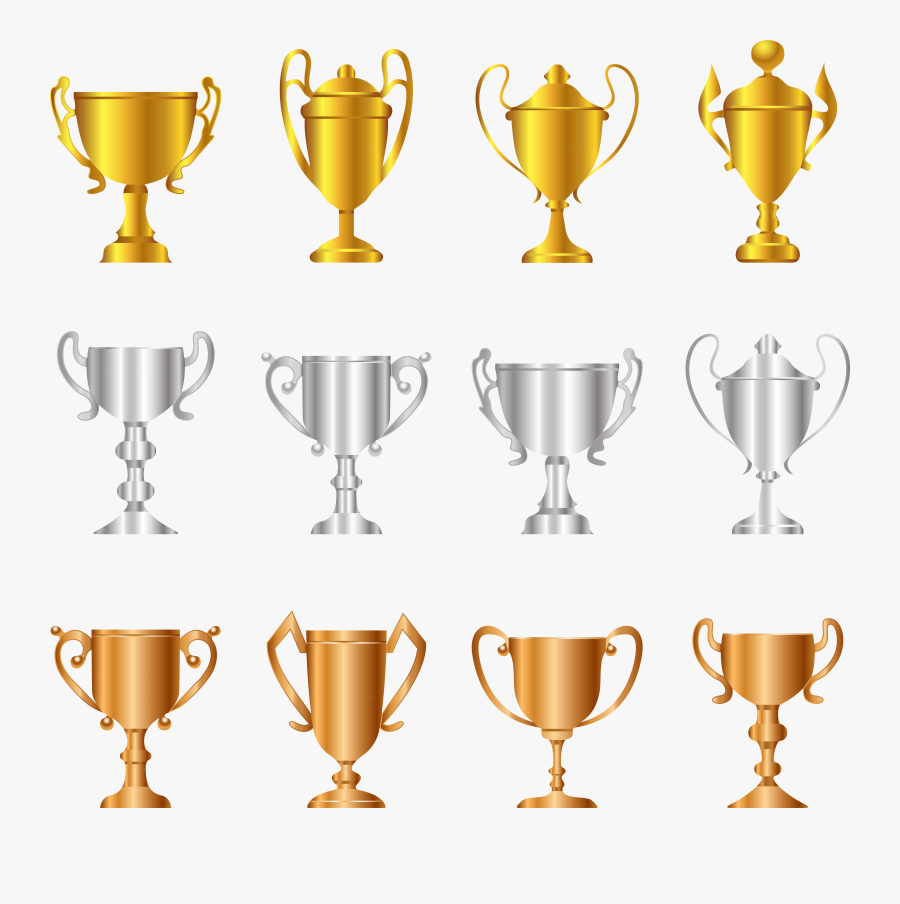 Gold Silver Bronze Trophy Png, Transparent Clipart