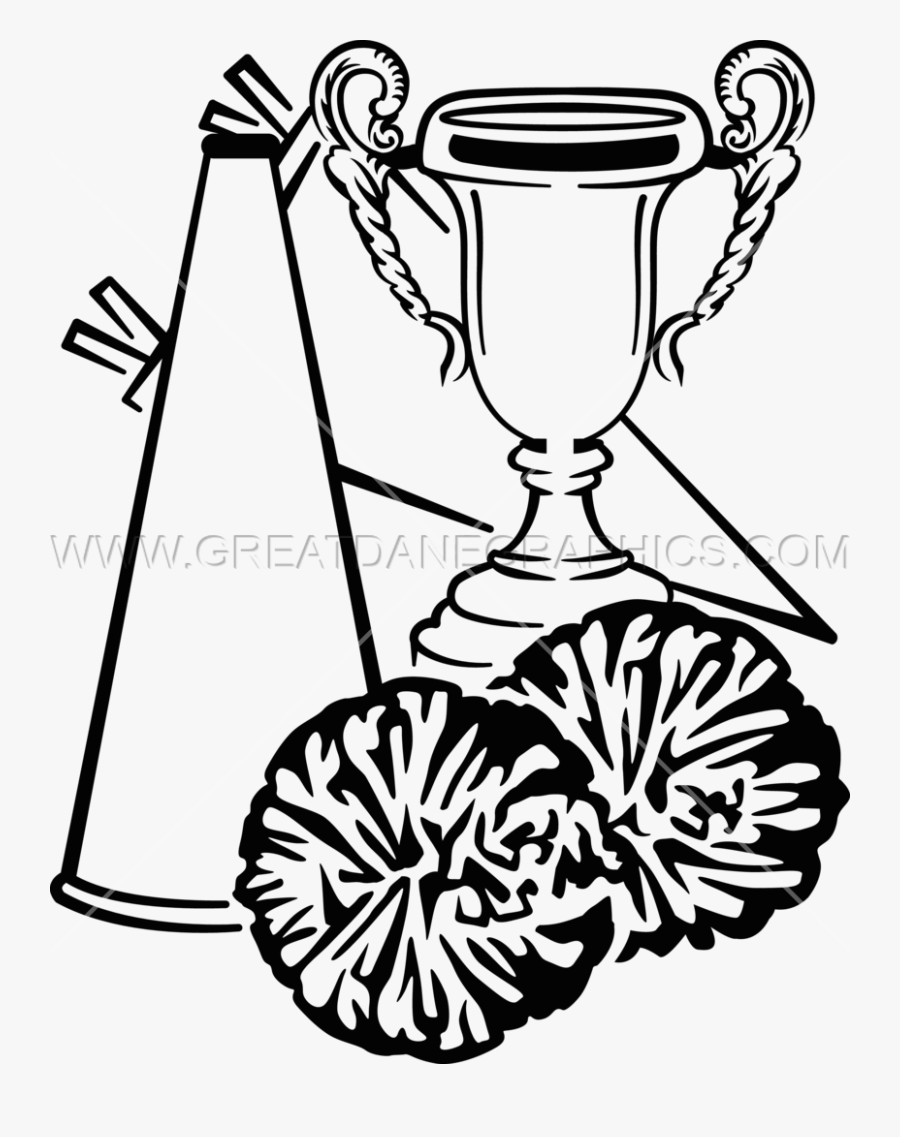 Freeuse Cheerleading Clipart Black And White - Cheerleading Trophy Clipart, Transparent Clipart