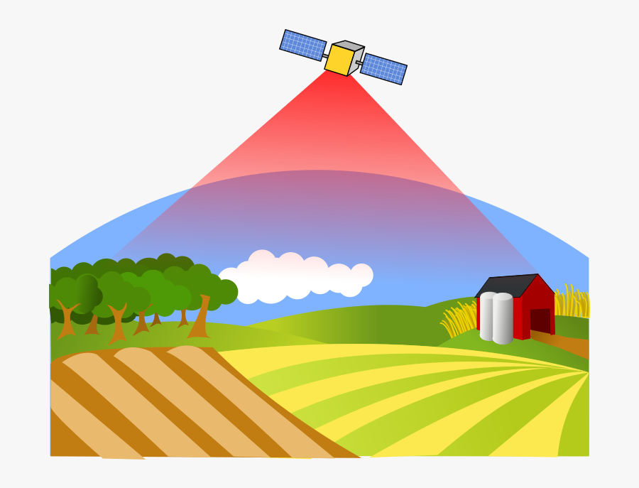 Land Clipart Barn - Satellite Remote Sensing Cartoon, Transparent Clipart
