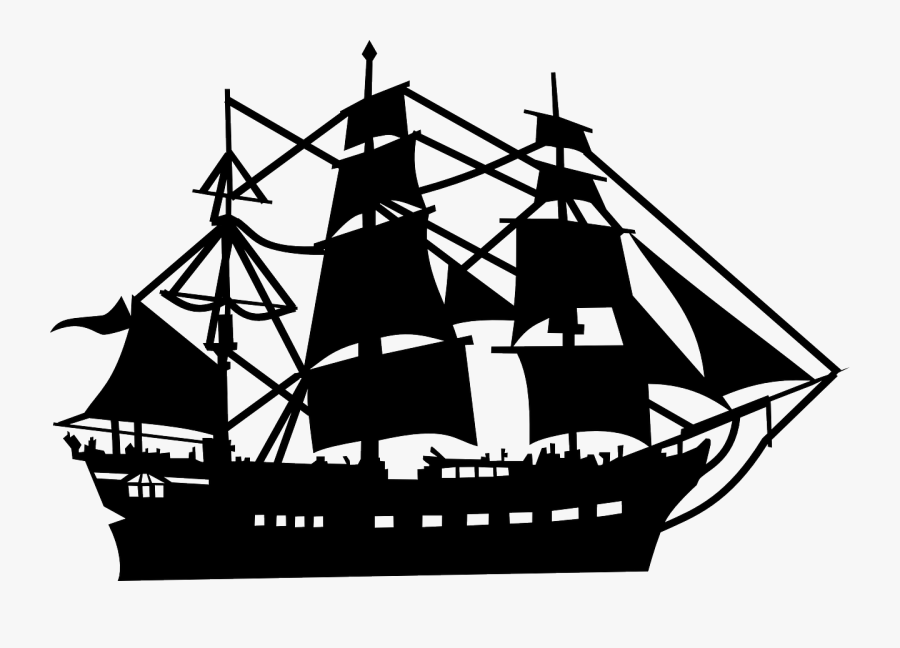 Transparent Pirate Ship Clipart - Sail Ship Vector Png, Transparent Clipart