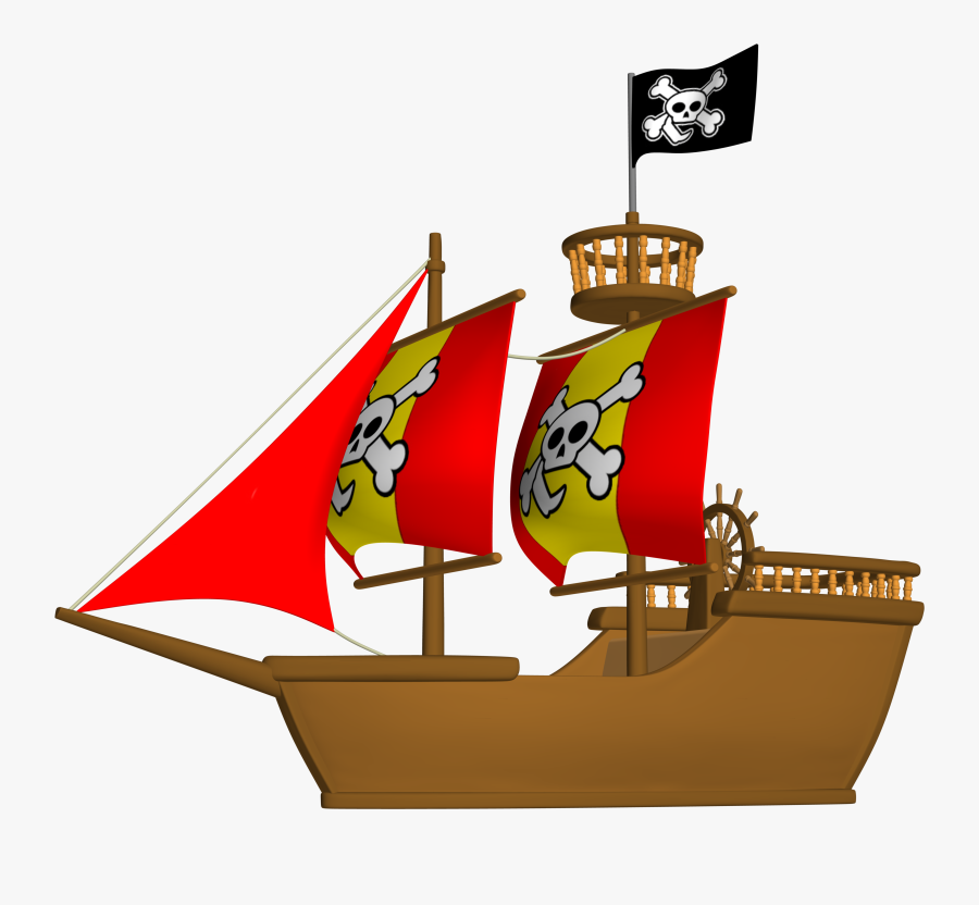 Ship, Pirate, Pirate Ship, Sail, Sea, Ocean, Boat - Pirate Ship Silhouette Transparent, Transparent Clipart