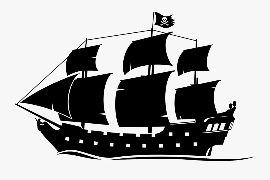 Pirate Ship Silhouette Clipart - Black Pearl Ship Png, Transparent Clipart