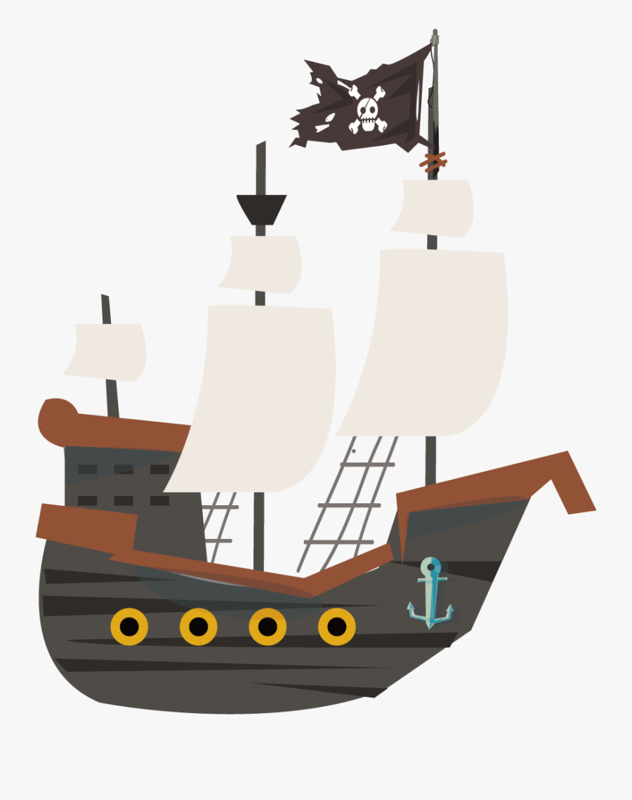 Piracy Ship Cartoon Transprent Png Free Download - Pirate Ship No Background, Transparent Clipart