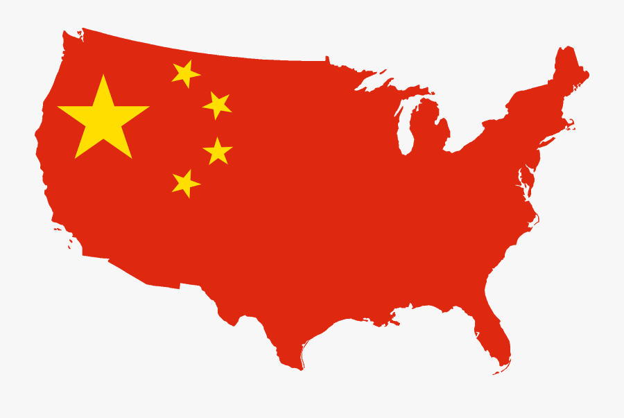 Chinese Map Clipart - Flag Map Of China, Transparent Clipart