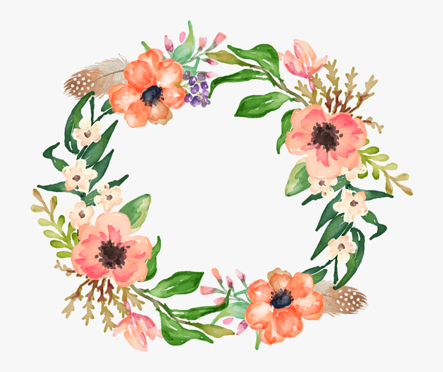 Clipart Free Succulent - Watercolor Flower Ring, Transparent Clipart