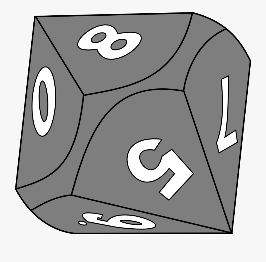 10-sided Die - Transparent 10 Sided Die, Transparent Clipart