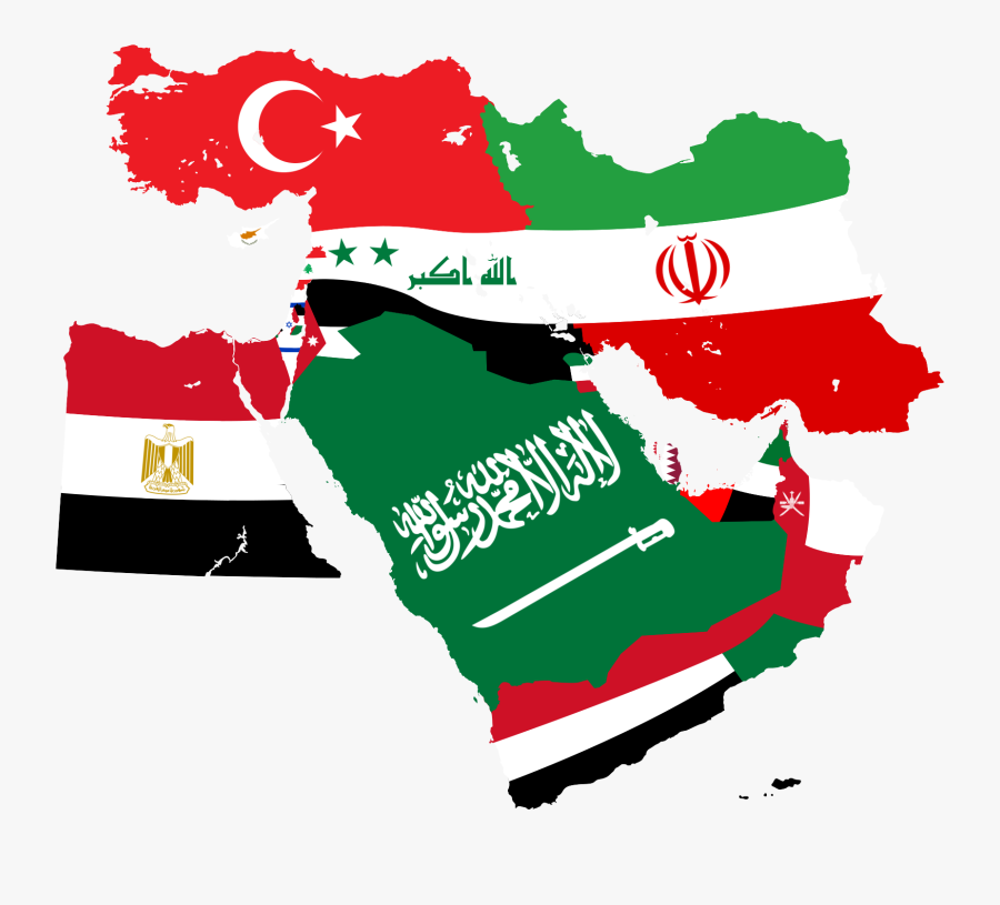 East Germany Flag Clipart Weather - Middle East Map With Flags, Transparent Clipart