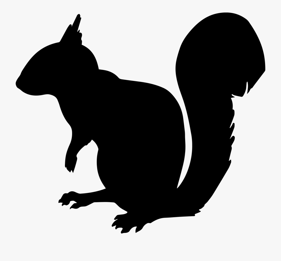 Squirrel Silhouette - Squirrel Clipart Black, Transparent Clipart