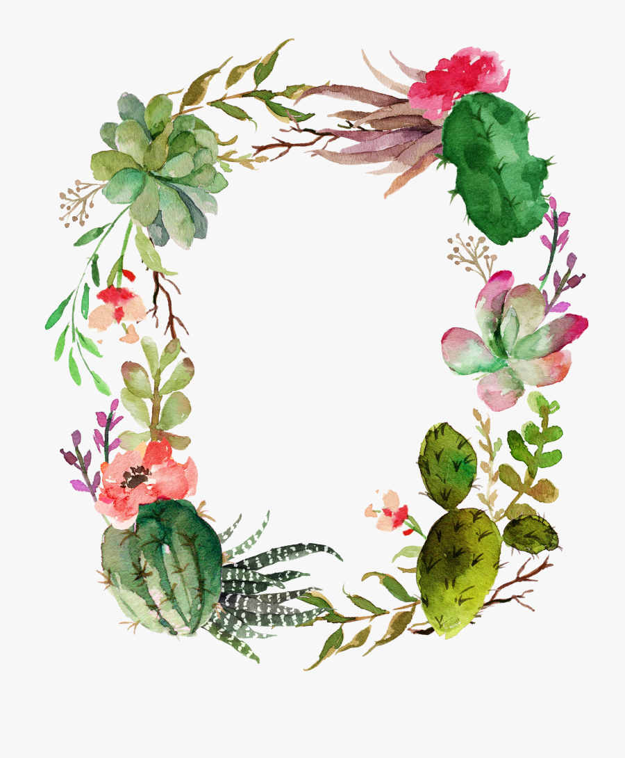 Clip Art Freeuse Stock Garland Vector Succulent - Transparent Cactus Wreath Png, Transparent Clipart