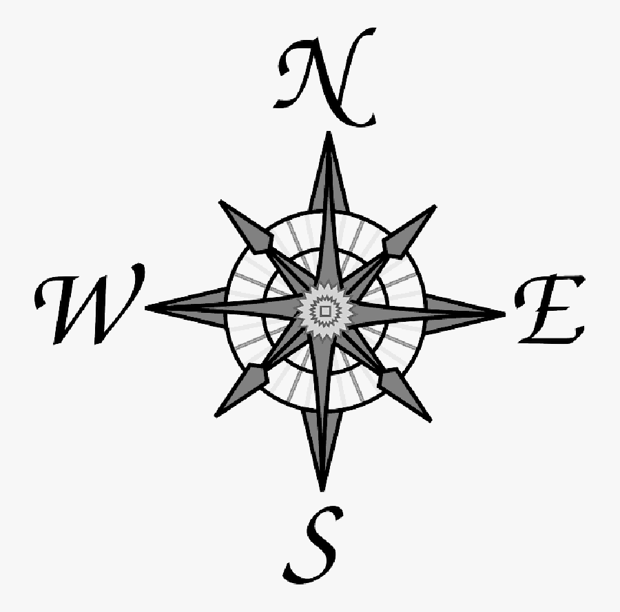 Old Map Symbols - North East South West Logo, Transparent Clipart