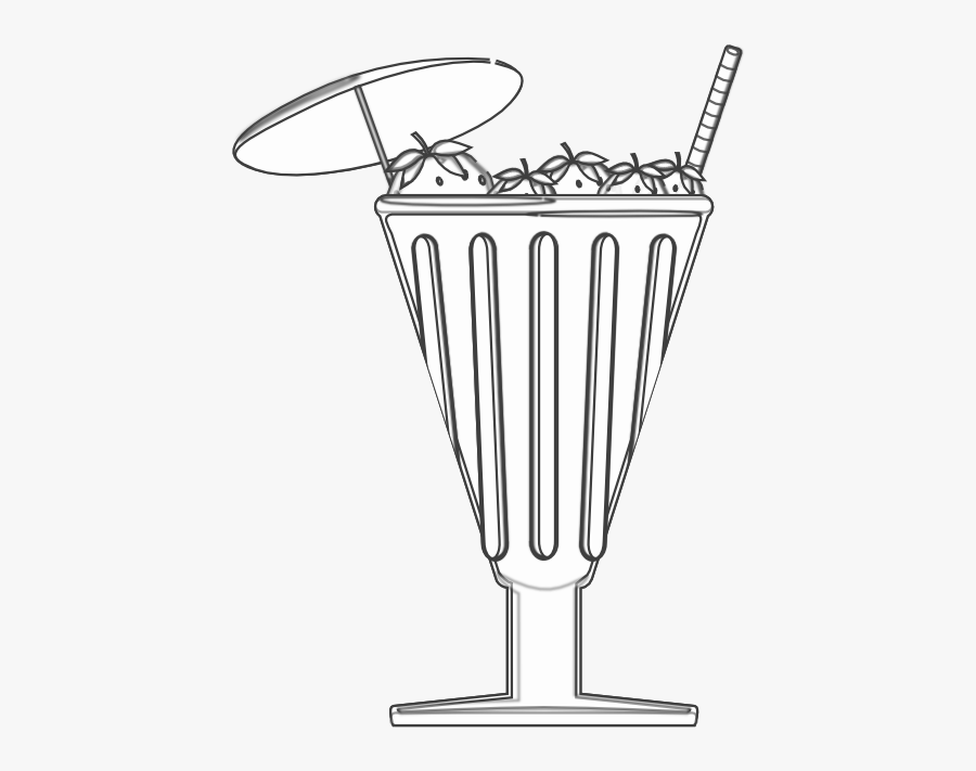 Food Strawberry Punch Erdbeerbowle Black White Line, Transparent Clipart