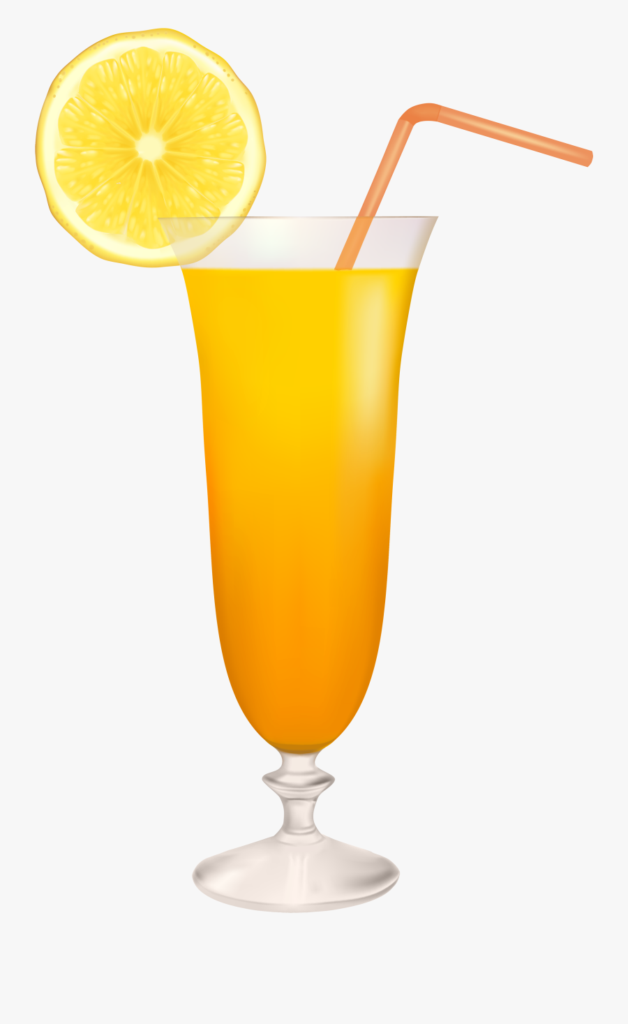 Cocktail Glass With Lemon Png Clipart - Juice Glass Clipart Png, Transparent Clipart