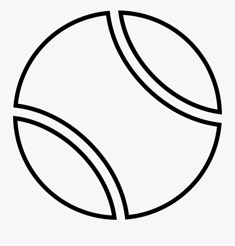 Transparent Tennis Court Clipart Black And White - Outline Of A Tennis Ball, Transparent Clipart