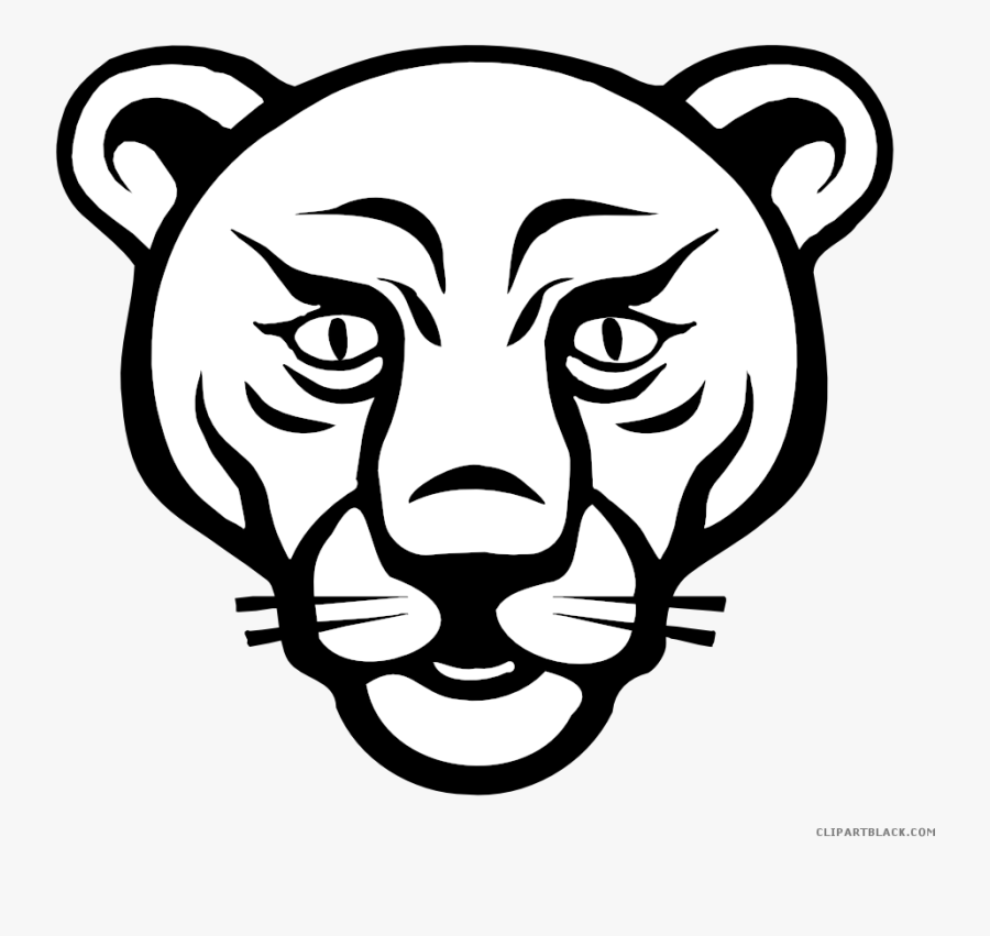Lion Face Animal Free Black White Clipart Images Clipartblack - Cartoon Drawing Lion Face, Transparent Clipart